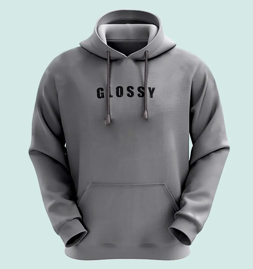 Glossy Pro Premium Grey Cotton Hoodie