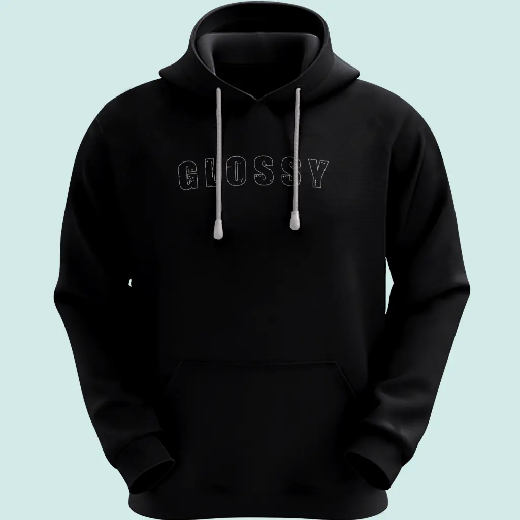 Glossy Ultra Premium Black Cotton Hoodie